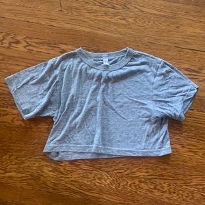 Grey Heather Triblend One Size Crop Tee